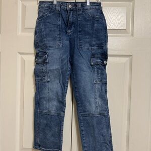 KanCan Women's Dark Blue Cargo Jeans